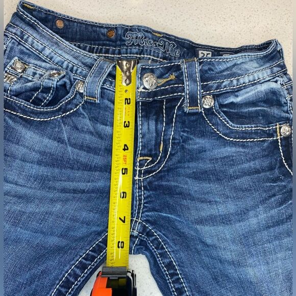 Miss Me Signature Rise Bootcut Jeans Size 25x28 Dark Wash Stretch EUC - Picture 7 of 11